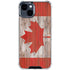 Canadian Flag Dark Wood iPhone 15 Clear Case